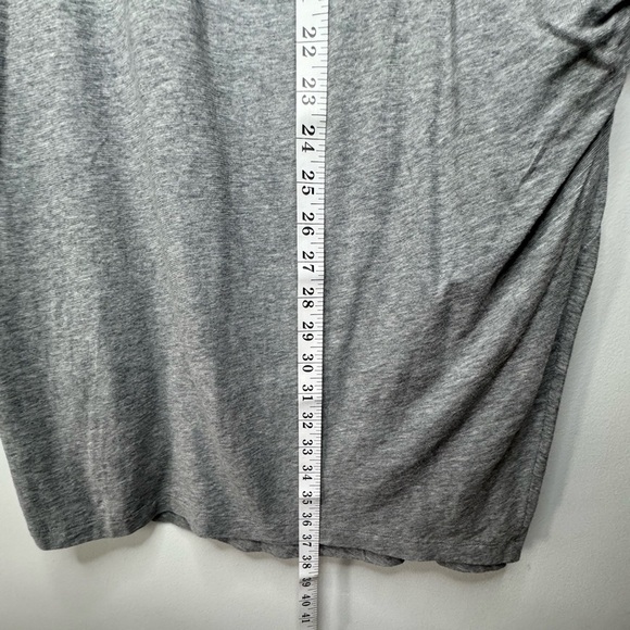 Vince Scoop Neck Grey T-Shirt Dress – Side Tie, Size Large - Picture 9 of 11